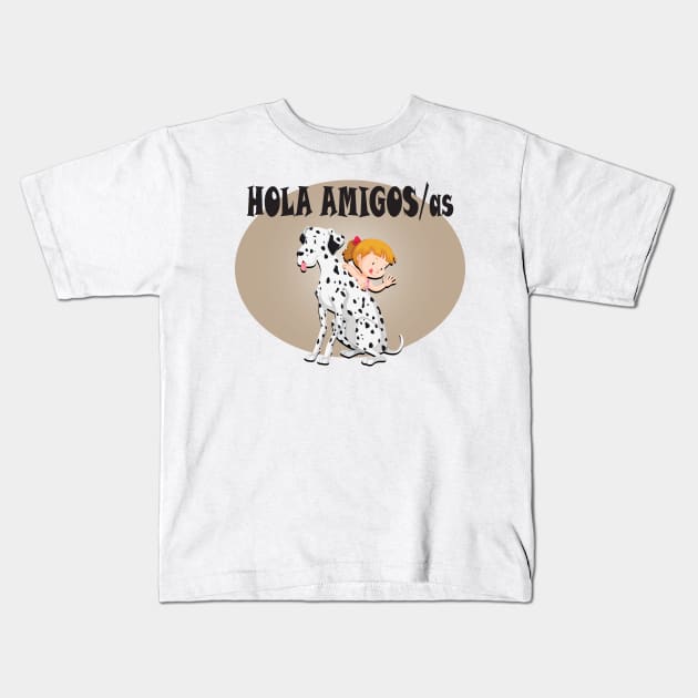 hola amigos Kids T-Shirt by Mirak-store 